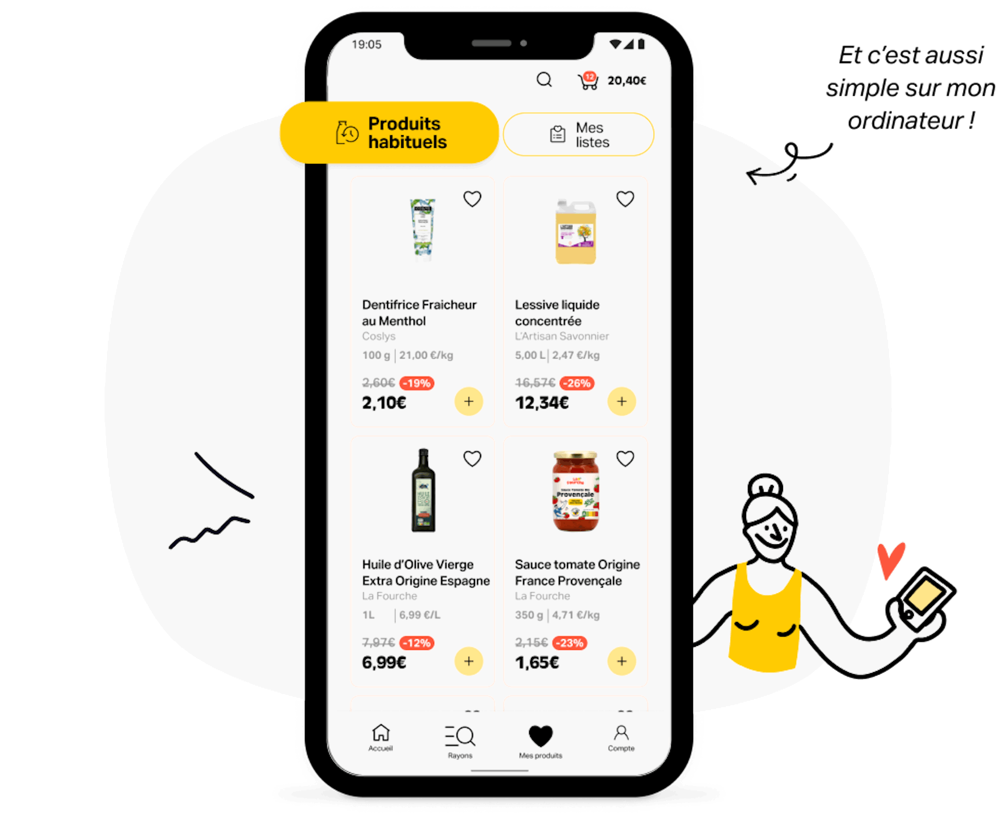 Faire ses courses bio sur l'appli La Fourche